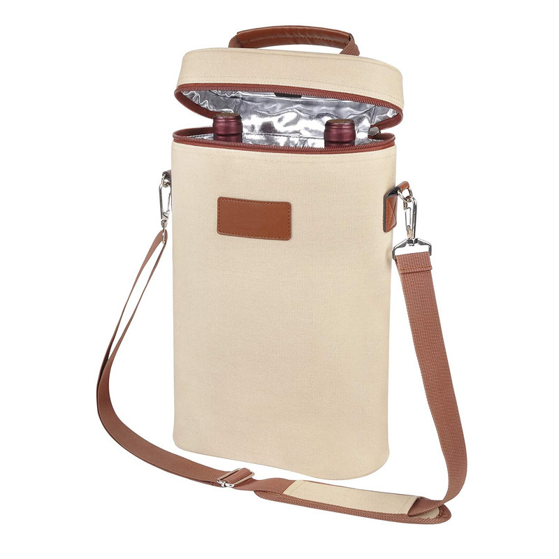 Insulated II utrem vinum Gift Tote Partitorem cum Lorum
